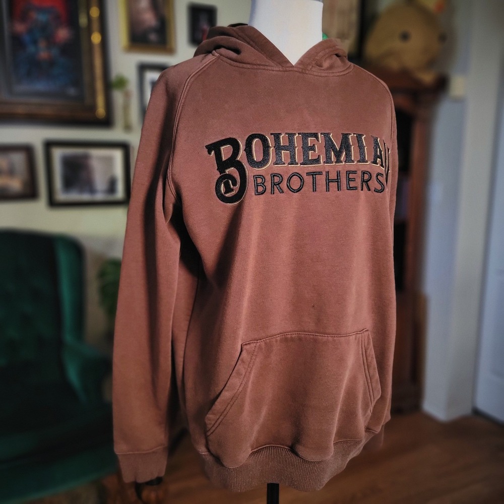 Bohemian Brothers Hoodie Reform Clothing Brown Embroidered Pullover Mens Medium‎